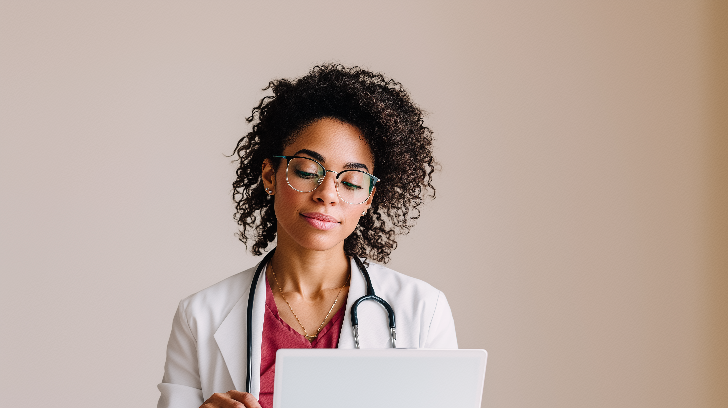 Physician with laptop